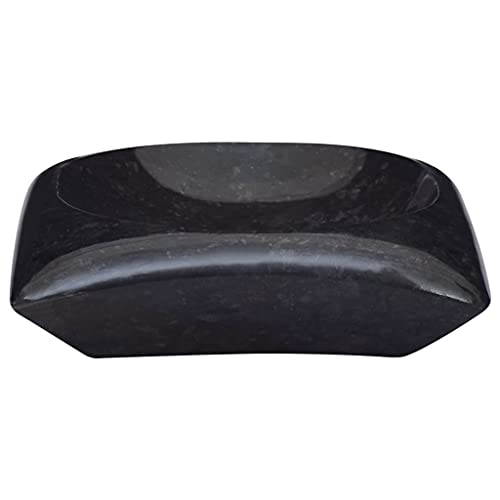 vidaXL Lavabo Lavamanos Inodoro Aseo Cuarto de Baño Cuenca Fregadero Hogar Casa Muebles Mobiliario Decoración Elegante Mármol Negro 50x35x10 cm