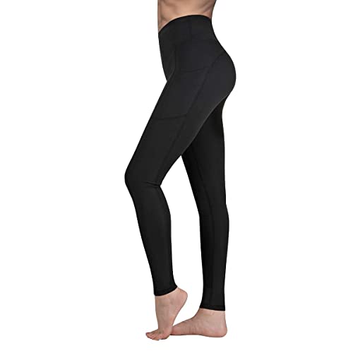 Vimbloom Pantalón Deportivo de Mujer Cintura Alta Leggings Mallas para Running Training Fitness Estiramiento Yoga y Pilates VI263(Black,M)