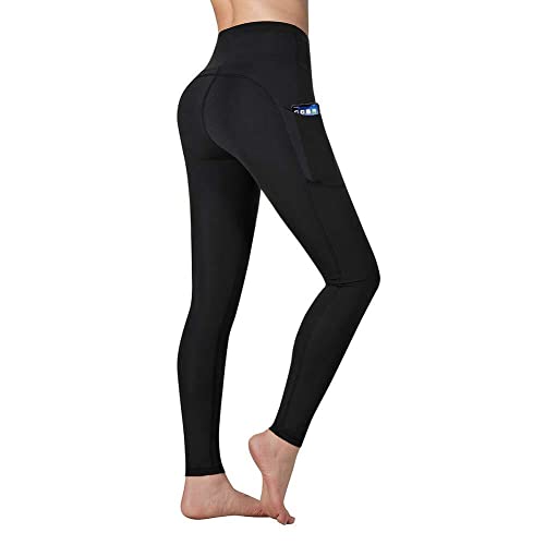 Vimbloom Pantalón Deportivo de Mujer Cintura Alta Leggings Mallas para Running Training Fitness Estiramiento Yoga y Pilates VI263(Black,M)