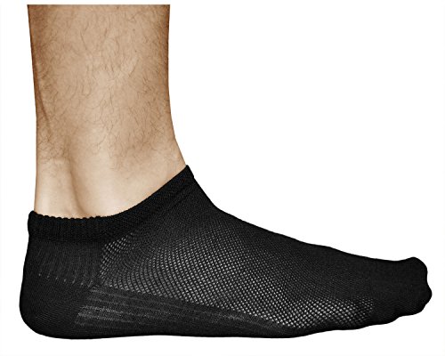 vitsocks Calcetines Verano Hombre BAMBÚ Muy Respirables Bajos (3 PARES) Efecto de Enfriamiento, Sneaker, negro, 39-41