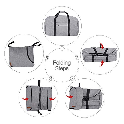 Vogshow Bolsa de Viaje Plegable Grande de 80 l, Bolsa Ligera Impermeable Plegable Bolsa de Fin de Semana, Bolsa Deporte con Compartimento para Zapatos para Hombres y Mujeres