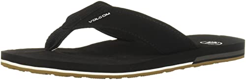 Volcom Victor SNDL Chancletas, Hombre, Negro, 45 EU