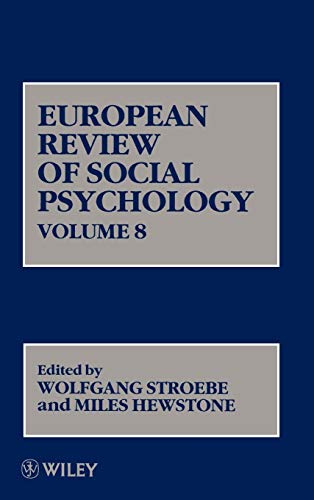 Volume 8, European Review Of Social Psychology