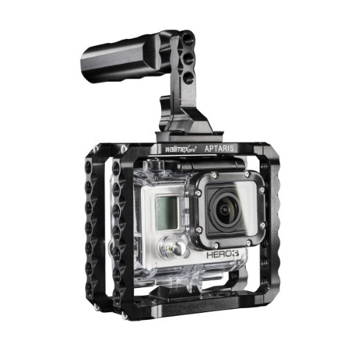 Walimex Pro Dolly Action - Juego para GoPro I, Incluye Dolly, Jaula Aptaris para GoPro, Brazo articulado y LED 80 para vídeo