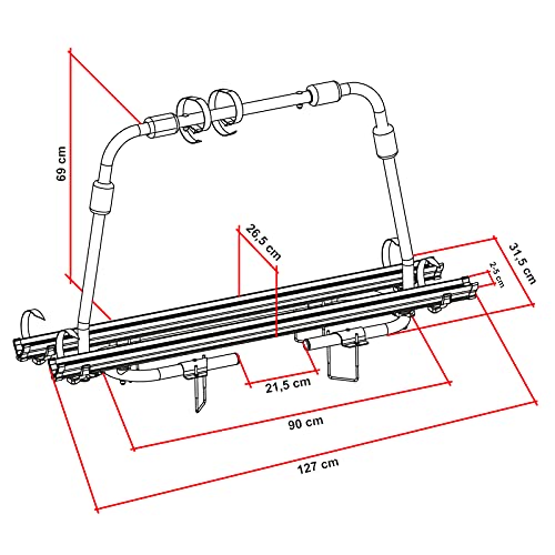 wamovo Deichsel - Portabicicletas para caravana (soporta hasta 40 kg, plegable), color negro