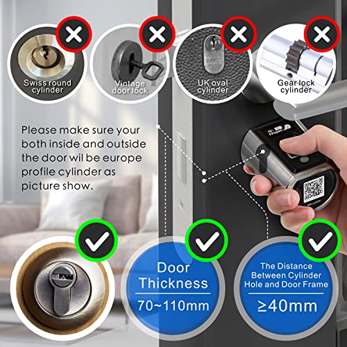 WELOCK WiFi Cerradura Inteligente con huella dactilar y tarjeta RFID, cerradura electrónica con Bluetooth