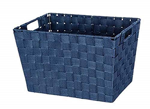 WENKO Cesto para baño Adria M azul oscuro - Cesta para el baño, Polipropileno, 35 x 22 x 22.5 cm, Azul oscuro