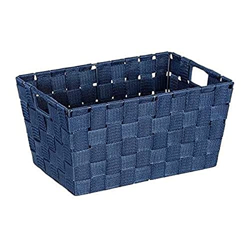 WENKO Cesto para baño Adria S azul oscuro - Cesta para el baño, Polipropileno, 30 x 15 x 20 cm, Azul oscuro