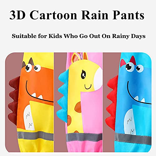 wetry Pantalones Impermeables de Agua para Niños Niñas,Dibujos Animados Dinosaurio Pantalon Lluvia al Aire Libre Jirafa rosa/2XL