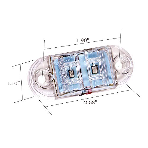 WildAuto - Led Camión Luces De Posicion Lateral , Luces Galibo - Para Camión Remolque - 2,5 Pulgada - 2 LEDs - 12 V/24 V - Oval - 4 Pcs