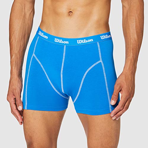 Wilson Calzoncillos para Hombre, Bóxers Value Cotton Range (Pack de 3), AZUL CLARO/AZUL/NEGRO, XL