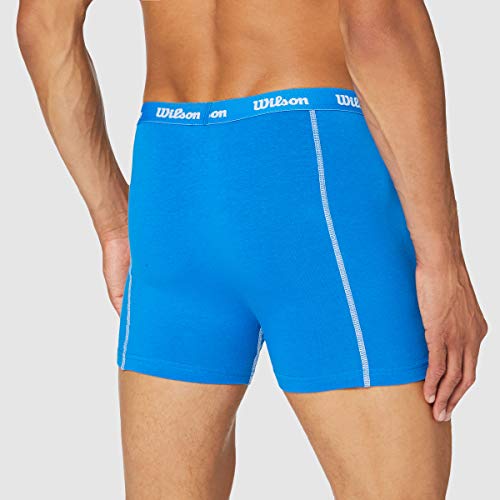 Wilson Calzoncillos para Hombre, Bóxers Value Cotton Range (Pack de 3), AZUL CLARO/AZUL/NEGRO, XL