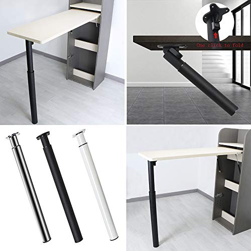 WQSQ Patas De Mesa Plegable, Patas para Muebles Telescópicas, Regulables En Altura De 70-120 Cm Patas De Mesa De Comedor De Soporte (Negro, Blanco, Plateado)