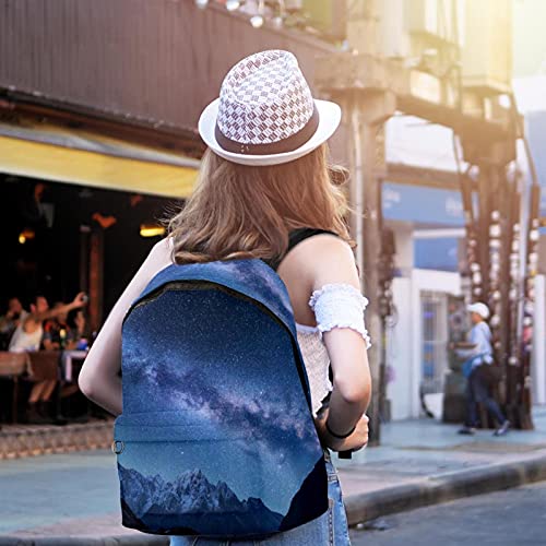 wuqiandian Mochilas para mujeres Hombres Bolsa de viaje Mochila Vía Láctea y Montañas Hermosas Himalayas Mochila Universitaria