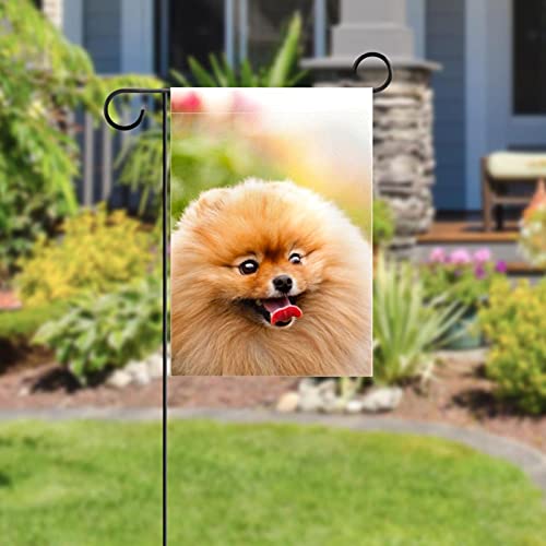 YATELI Bandera de Patio de jardín 28x40 Pulgadas Perros-Cara-PROTRADING-Tongue-Furry Banner de Doble Cara para decoración de Fiesta al Aire Libre en casa