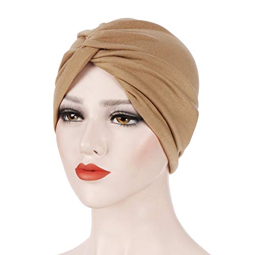 YONKINY Gorra Beanie De Tela Mujer Turbante para Cabeza Sombrero Indio Turbante Gorro Oncológico para Quimio Cáncer Pérdida de Pelo Cabello Gorro de Dormir (Rojo)