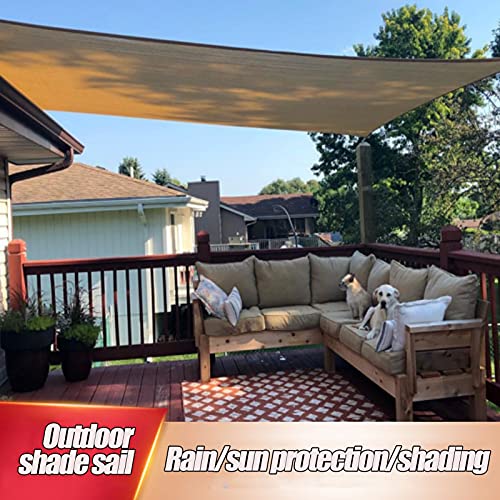 YUDEYU Vela de Sombra Toldo 185g/㎡ Patio Villa Sombreado Proteccion Solar Red de Sombra (Color : Beige, Size : 4x4m)