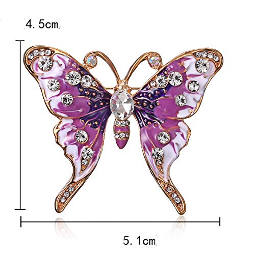 YUEMING Broche de Mariposa ，Broche, Broche Retro Mariposa,Broche y Pin Broches para Ropa Mujer (Purple)