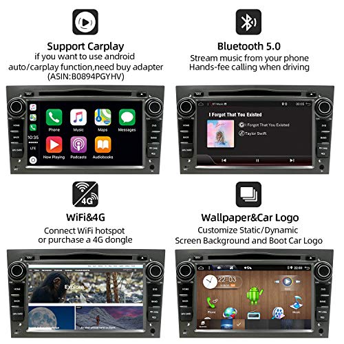 YUNTX Android 10 Autoradio para Opel Astra/Vectra/Zafira | 2 DIN | Cámara Trasera y canbus Gratis | 7 Pulgada | 2GB/32GB | Soporte Dab+ | 4G | WLAN | Bluetooth | MirrorLink (Grey)