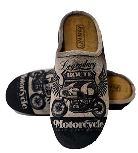 Zapatillas casa hombre cómodas Originales Ruta 66 Motocicleta - Hechas en España 44