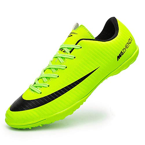 Zapatillas de fútbol Topoption para niños y adultos, profesionales, para entrenar al aire libre, para exteriores, atléticos, con tacos, unisex, color Verde, talla 40 EU