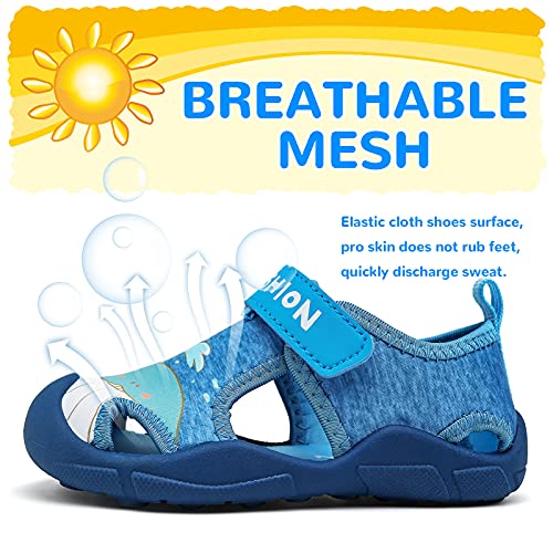 Zapatillas de Playa Piscina Natación Verano Zapatos de Agua para Niños Sandalias Cerrada de Secado Rápido,G Azul,25 EU