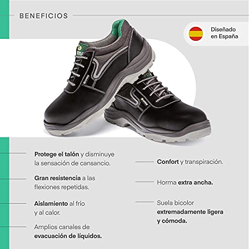 Zapatillas de Seguridad hidrofugada Resistente al Agua para Hombre y Mujer/Zapato Trabajo Comodos con Puntera Reforzada en Fibra de Vidrio (no Acero) Calzado Laboral Antideslizantes (Numeric_37)