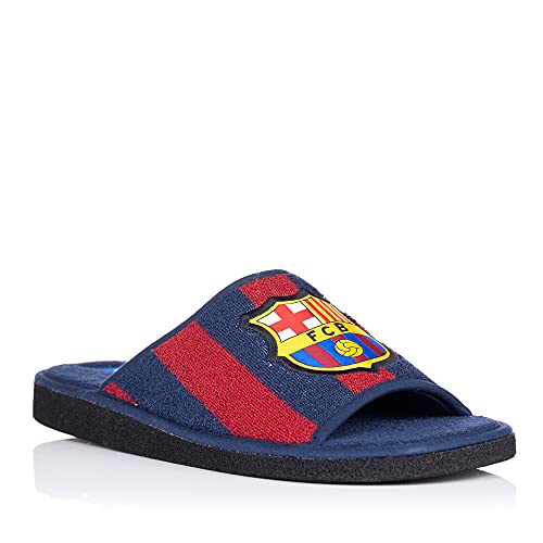 Zapatillas FC Barcelona Rizo Bicolor Abiertas Zapatillas de Estar por casa Hombre Invierno Otoño - 41 EU