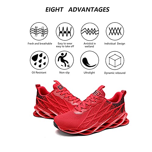 Zapatillas Running Hombre Deportivas Mujer Sneakers Casual para Correr Gimnasio Tenis Fitness Comodos Deportivos Calzado Ligero Transpirable Bambas Negro Blanco g33red43