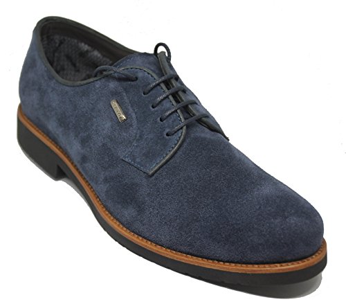 Zapato de Cordones Pala Lisa en Piel Ante Becerro Impermeable BARRATS para Hombre Color Azul