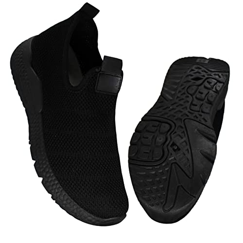 ZAPSHOP, Zapatillas Deportivas de Mujer, Zapatillas Running, Zapatillas Slip-On, Fitness, Sneaker, Casual, Transpirable, Comodos Ligeras para Correr Trabajar Andar, Calzado, sin Cordones, Negro