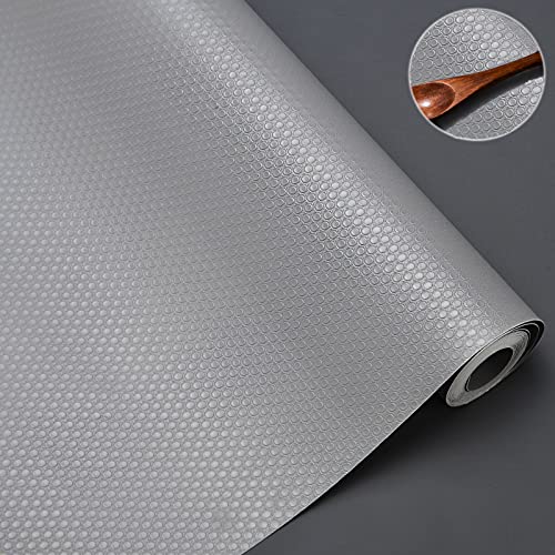 Zindoo 30x150CM Protector Cajones Cocina EVA Forro de Cajón Estera del Refrigerador Estantes el gabinete Estera No adhesiva Antideslizante Impermeable Cuttable Reutilizable (Gris Punto)