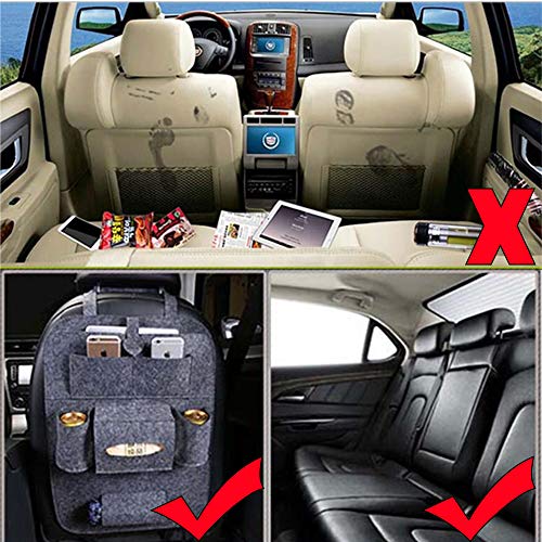 ZoneYan Organizador Coche, Protector Asiento Coche,2 Pcs Organizadores para Coche, Kick Mats De Coche,Universal Multi-Bolsillo Organizador para Asiento